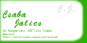 csaba jalics business card